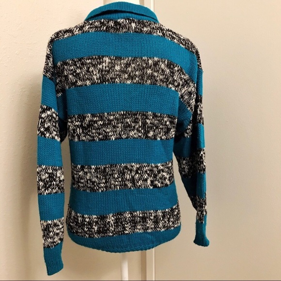 Vintage Rugby Stripe Crew Neck Knit Sweater - Picture 4 of 7